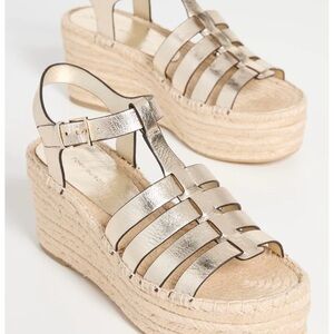 Tory Burch Gold Espadrille Wedge